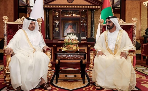 Mohammad bin Rashid receives Qatar's Prime Minister