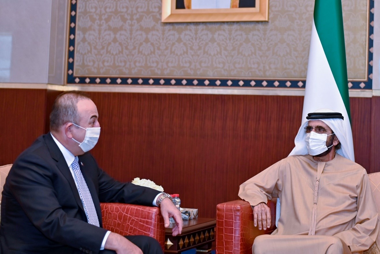 محمد بن راشد يستقبل وزير الخارجية التركي
