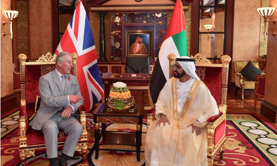 محمد بن راشد  يستقبل ولي عهد المملكة المتحدة أمير ويلز 