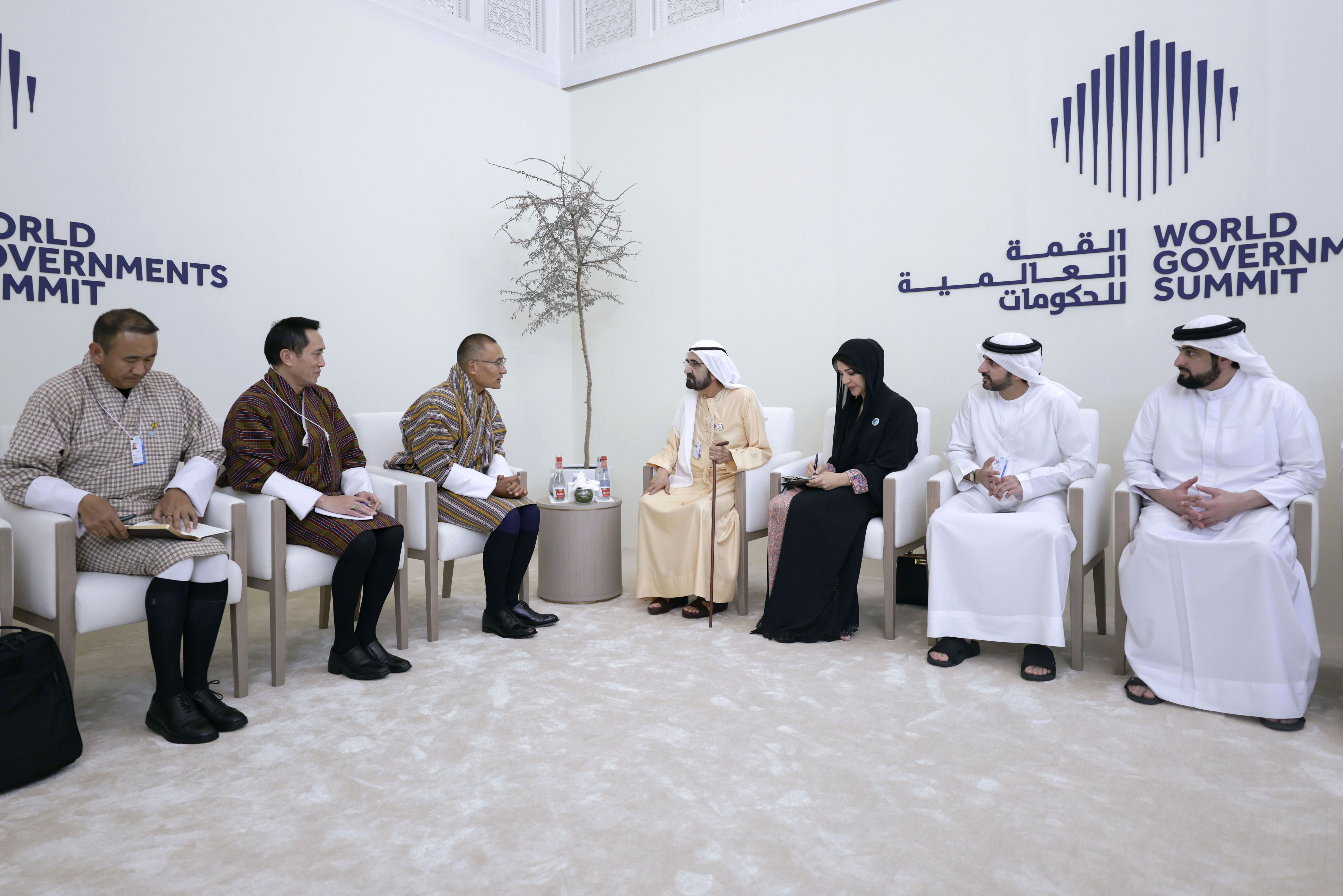 Mohammed bin Rashid meets with Prime Minister of Bhutan at World Governments Summit 2026