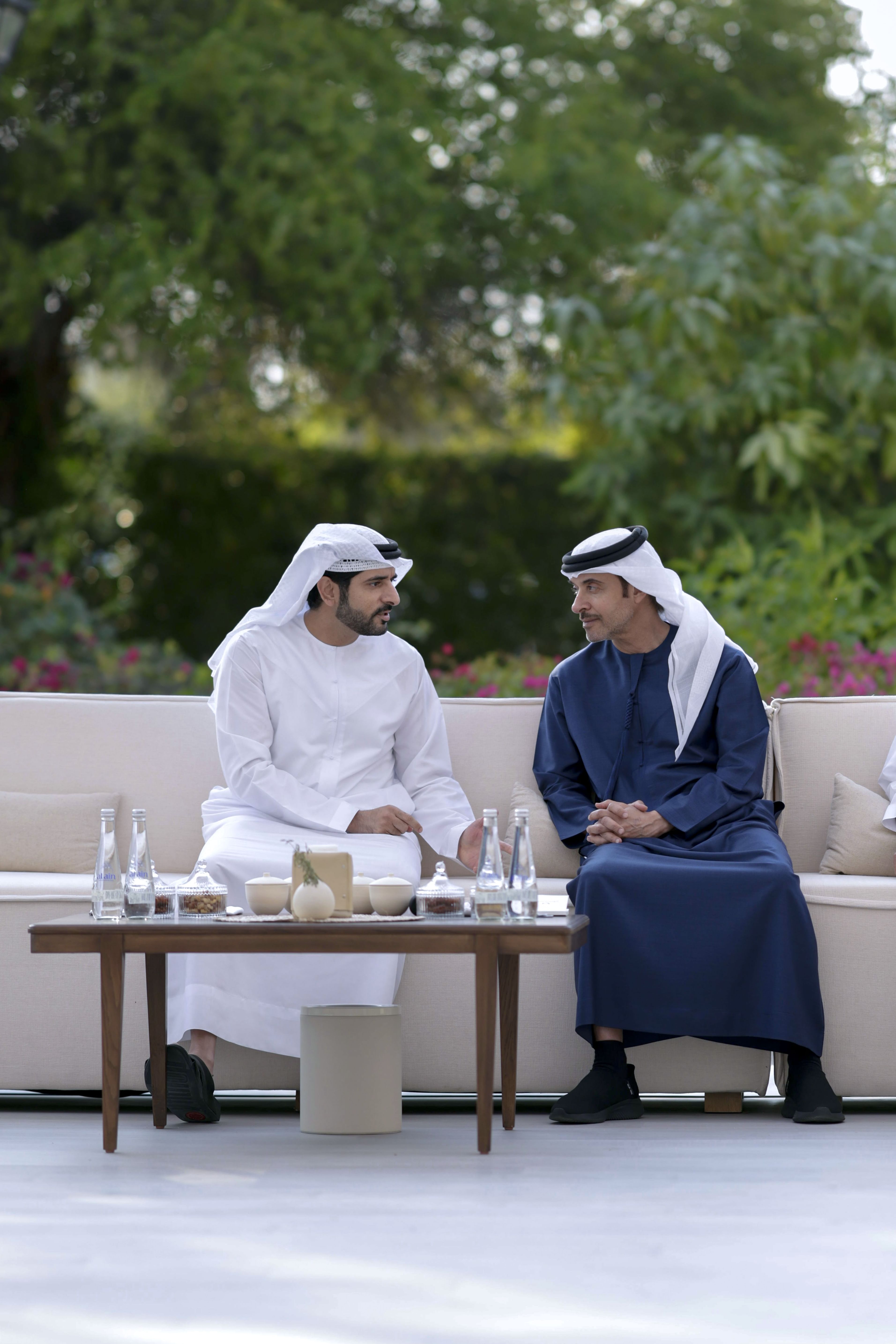 Hamdan bin Mohammed meets with Hazza bin Zayed in Al Ain