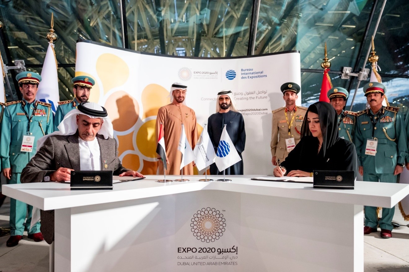 محمد بن راشد ومحمد بن زايد يشهدان توقيع اتفاقيتين بين "إكسبو 2020 دبي" وكل من وزارة الداخلية ووزارة الدفاع