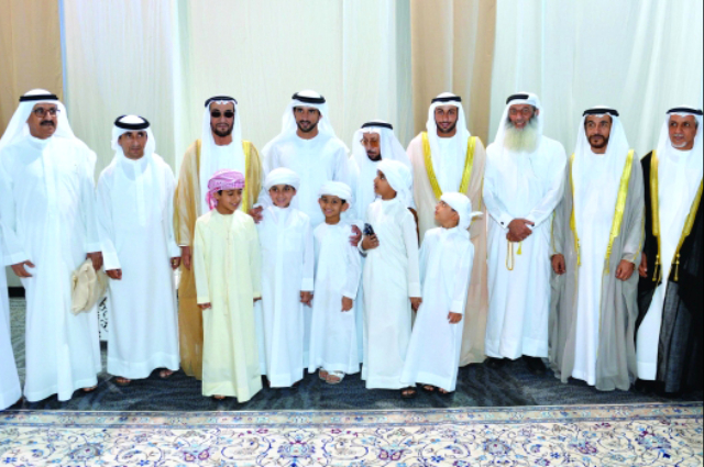 Hamdan bin Mohammed attends the wedding ceremonies of bin Kharbash and bin Hamooda