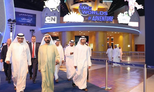 محمد بن راشد يفتتح مدينة آي إم جي الترفيهية 