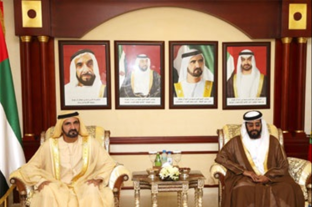 Mohammed bin Rashid receives senior Arab and foreign military staff who attended the graduation ceremony at Zayed II Military College 