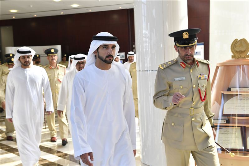حمدان بن محمد بن راشد يزور مقر القيادة العامة لشرطة دبي