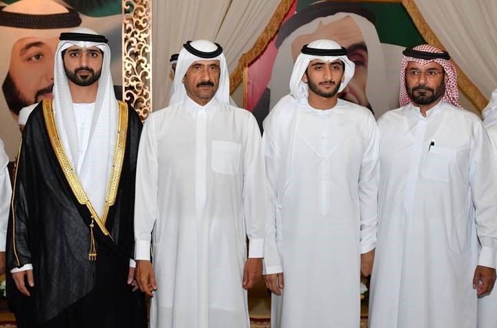 مكتوم بن محمد وأحمد بن راشد يحضران أفراح المهيري والرميثي