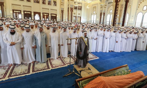 Mohammed bin Rashid leads funeral prayer for Khamis Mattar Al Mazeina