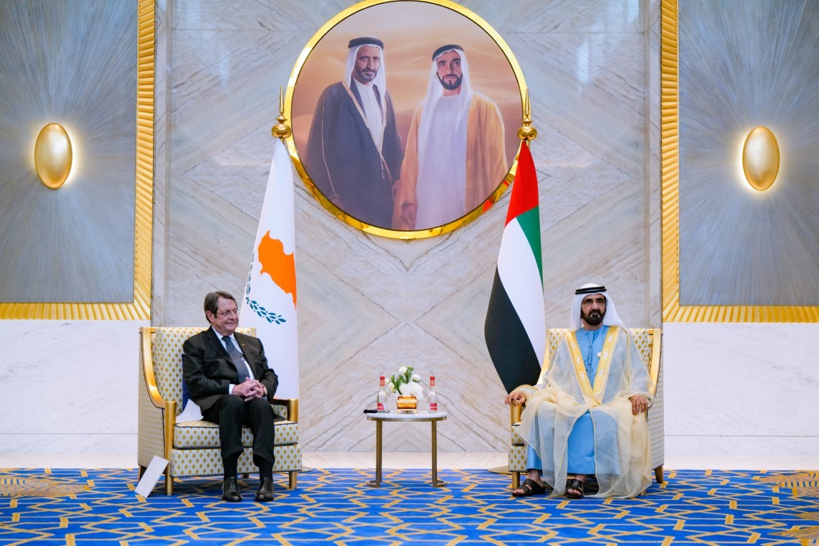 محمد بن راشد يستعرض مع الرئيس القبرصي آفاق الشراكة الاستراتيجية بين البلدين