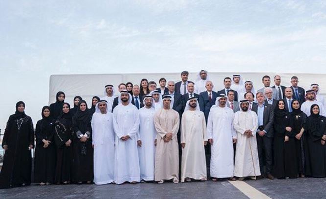 Mohammed bin Rashid & Mohamed bin Zayed receive winners of Sheikh Zayed Book Award, Scientific Committee of the Award and the publishers participating in the Abu Dhabi International Book Fair