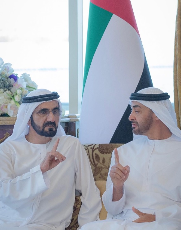 محمد بن راشد ومحمد بن زايد يبحثان المسائل الوطنية وتوفير جميع مقومات الحياة الكريمة لأبناء الوطن