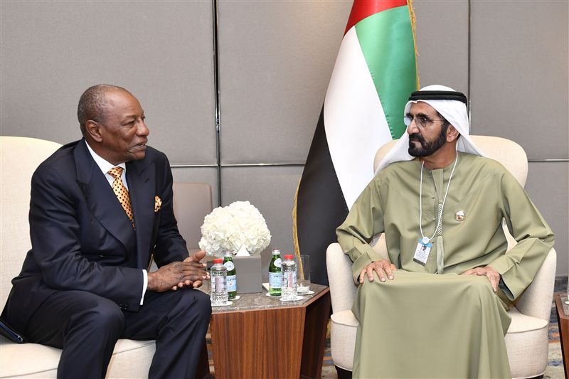 محمد بن راشد يستقبل رئيس غينيا