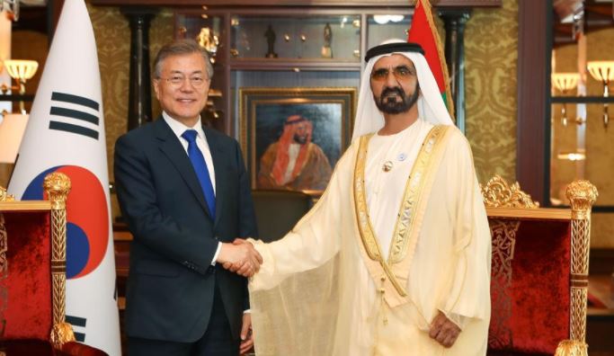 محمد بن راشد يستقبل رئيس كوريا الجنوبية