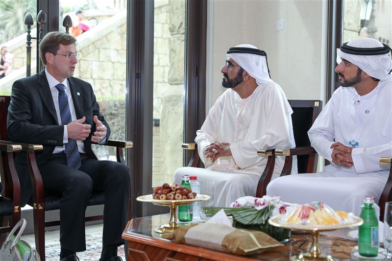 محمد بن راشد يستقبل رئيس وزراء سلوفينيا
