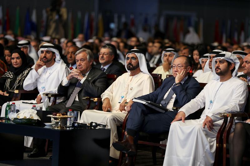 محمد بن راشد يشهد الكلمة الرئيسية لأمين عام الأمم المتحدة أمام "قمة الحكومات"