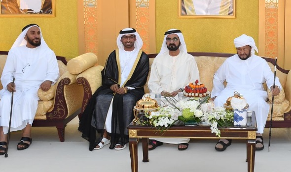 محمد بن راشد يحضر حفل استقبال عمهي بن حميد المنصوري 
