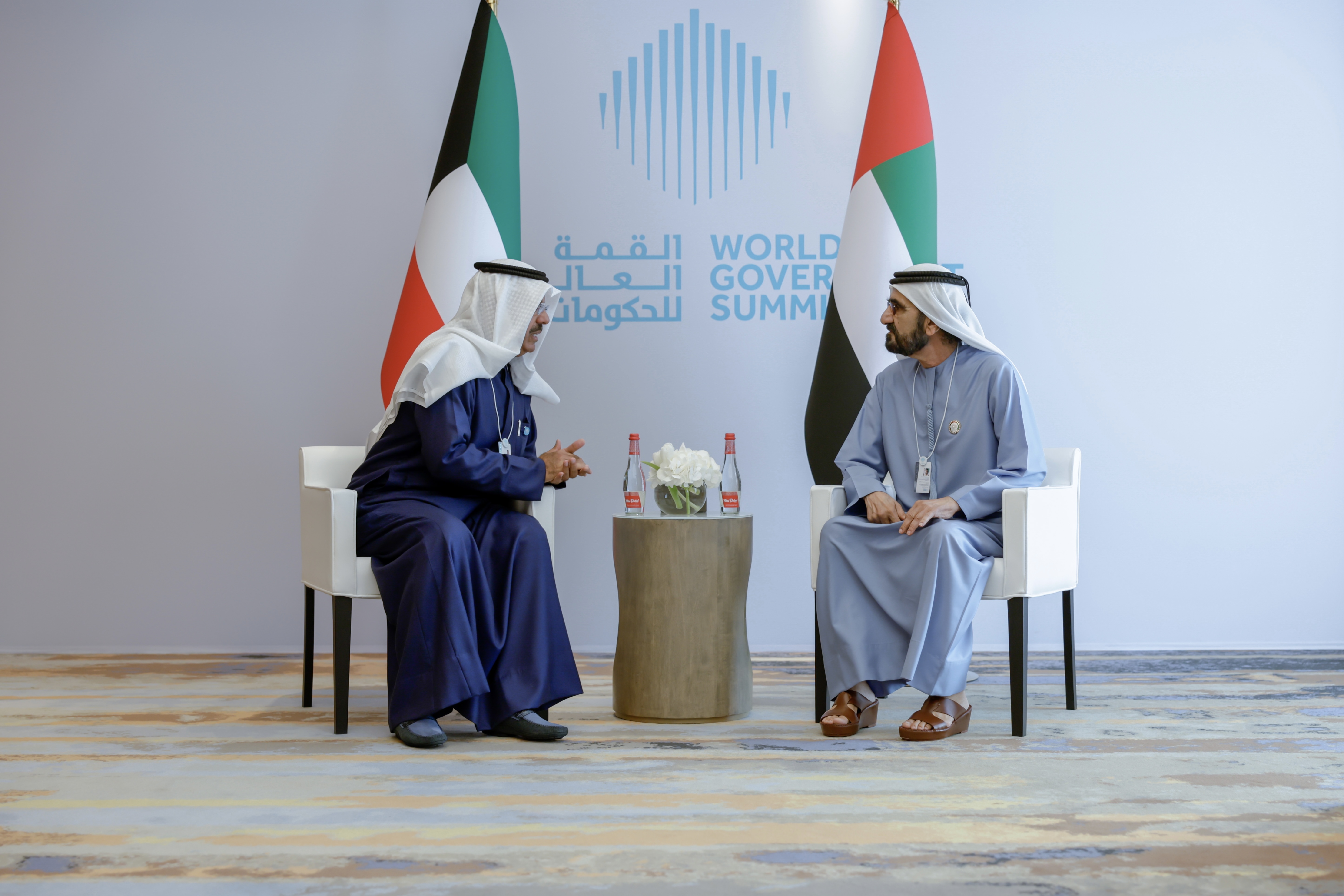 محمد بن راشد يستقبل رئيس وزراء الكويت على هامش القمة العالمية للحكومات 2023 في دبي