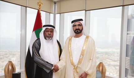 سلطان القاسمي يتقبل تهاني حمدان بن راشد 