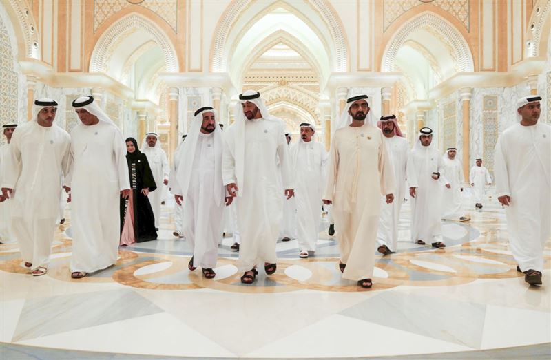 محمد بن راشد و محمد بن زايد يستقبلان حكام الإمارات وأولياء العهود و نواب الحكام 
