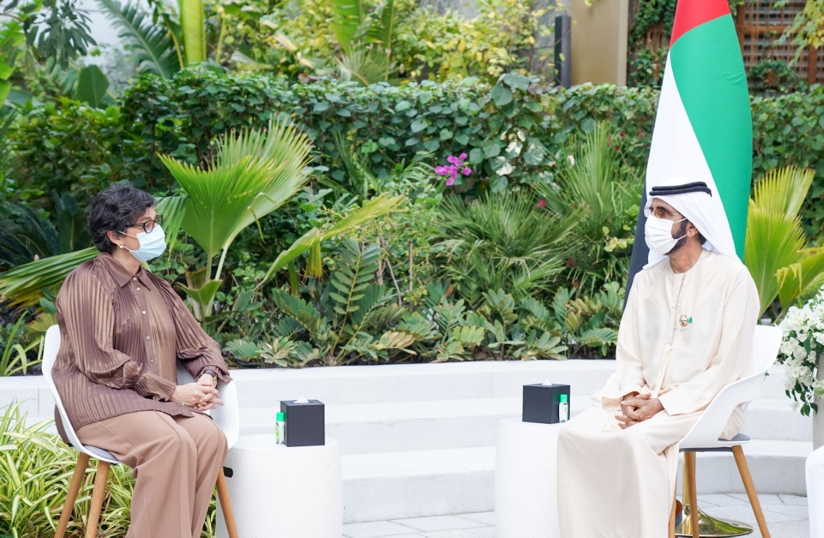 محمد بن راشد يستقبل وزيرة خارجية إسبانيا