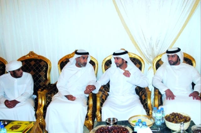 Hamdan bin Mohammed and Sheikhs offer condolences on the death of Mohammed and Al Fandi Al Mazrouei 