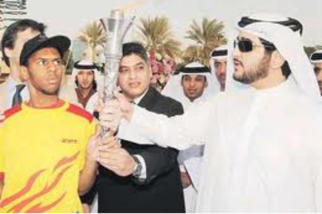 Maktoum bin Mohammad attends the celebration of Special International Winter Olympics