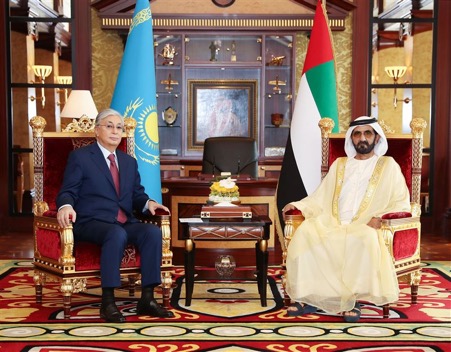 محمد بن راشد يستقبل رئيس كازاخستان 