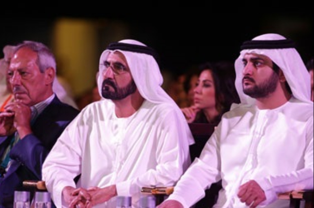 محمد بن راشد يحضر مأدبة غداء أقامها ولي عهد أبوظبي