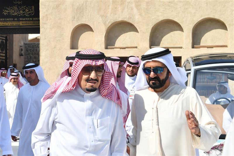 جولة لخادم الحرمين الشريفين ومحمد بن راشد في مناطق دبي التراثية