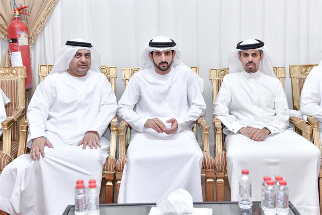 حمدان بن محمد يعزي بوفاة مبارك محمد خميس بوعميم