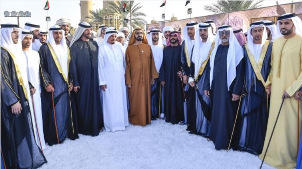 محمد بن راشد ومكتوم بن محمد يحضران أفراح قبيلة الكتبي