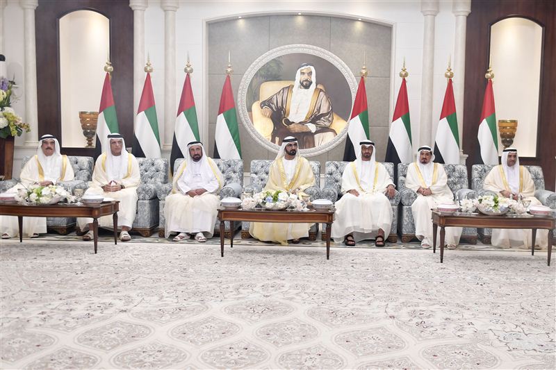 محمد بن راشد ومحمد بن زايد يستقبلان حكام الإمارات بمناسبة عيد الأضحى