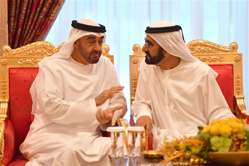 محمد بن راشد يستقبل أخاه محمد بن زايد ويتبادلان التهاني بالشهر الفضيل