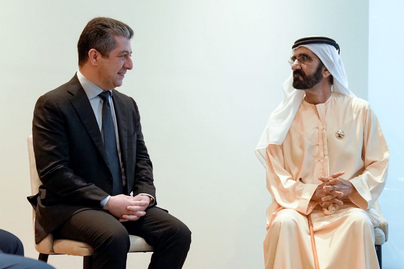 محمد بن راشد يستقبل رئيس حكومة إقليم كردستان العراق