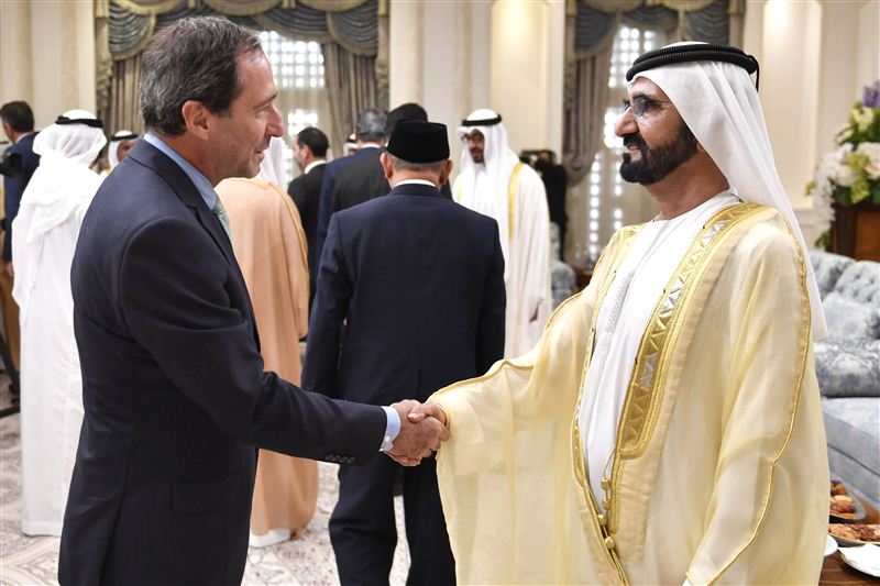 محمد بن راشد ومحمد بن زايد يستقبلان أعضاء السلك الدبلوماسي بمناسبة عيد الأضحى