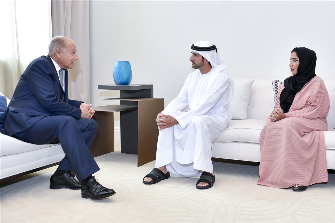 حمدان بن محمد يلتقي أحمد أبو الغيط