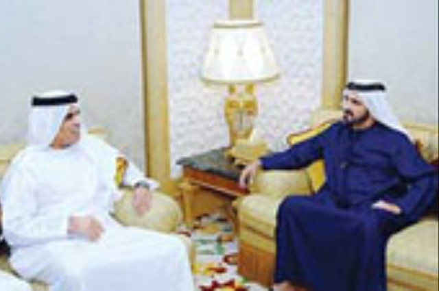 Mohammed bin Rashid Receives the Crown Prince and Deputy Ruler of Ras Al Khaimah 