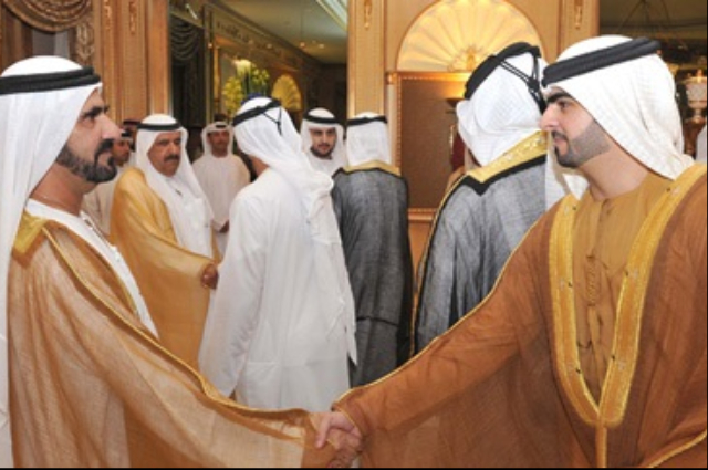 حمدان بن محمد يستقبل السفير القطري 