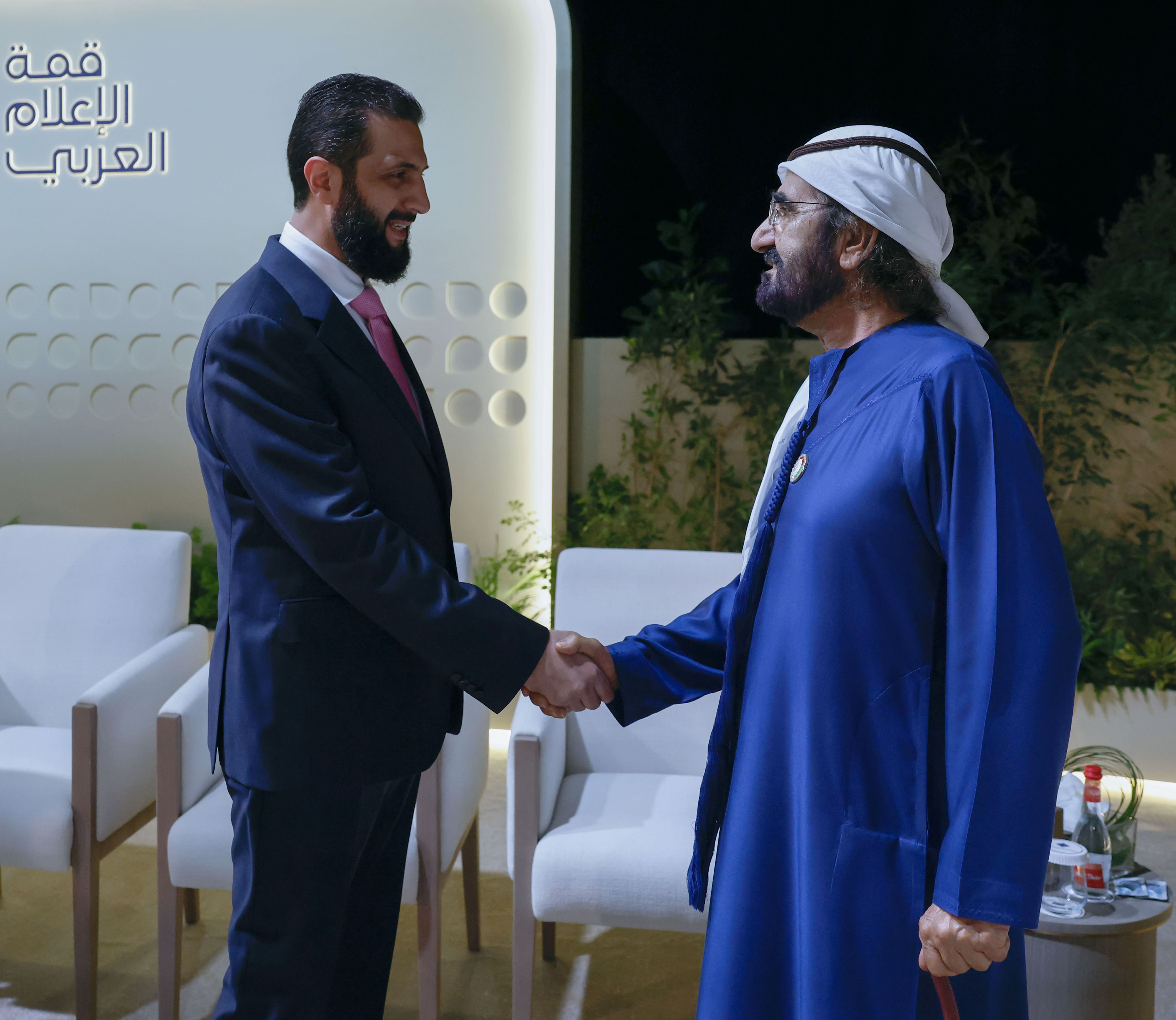 محمد بن راشد يستقبل الرئيس السوري بحضور مكتوم وأحمد بن محمد ويبحثان تعزيز العلاقات والتعاون المشترك