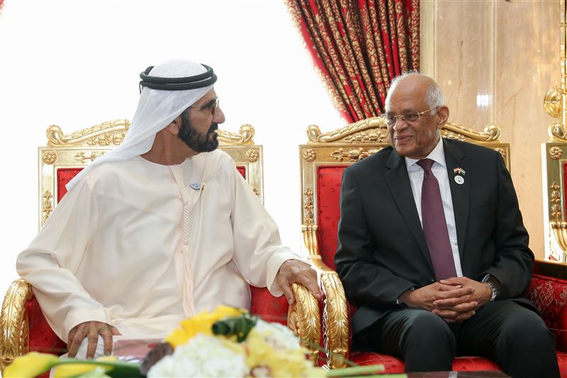 محمد بن راشد يستقبل رئيس مجلس النواب المصري