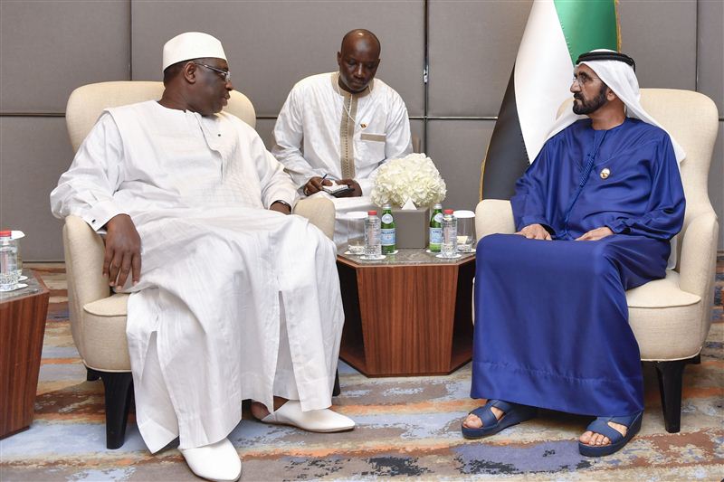 محمد بن راشد يستقبل رئيس السنغال على هامش القمة العالمية للحكومات