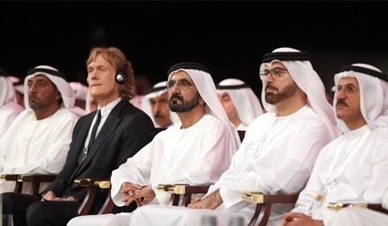 محمد بن راشد يستقبل  شيخ الأزهر على هامش منتدى الإعلام العربي
