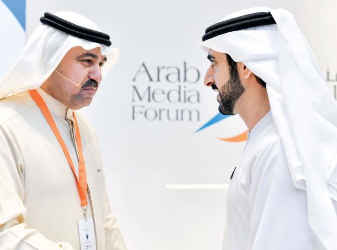حمدان بن محمد يشهد جلسة "صناعة التحريض والتضليل" ضمن فعاليات اليوم الأول لمنتدى الإعلام العربي
