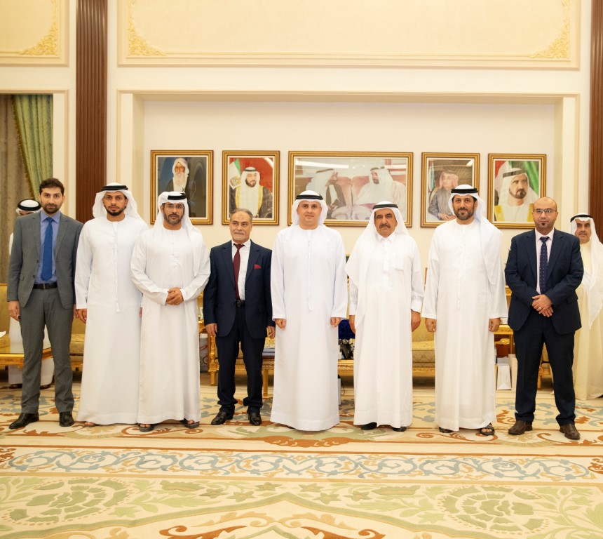 حمدان بن راشد يستقبل وفدي جامعتي الشارقة والفلاح