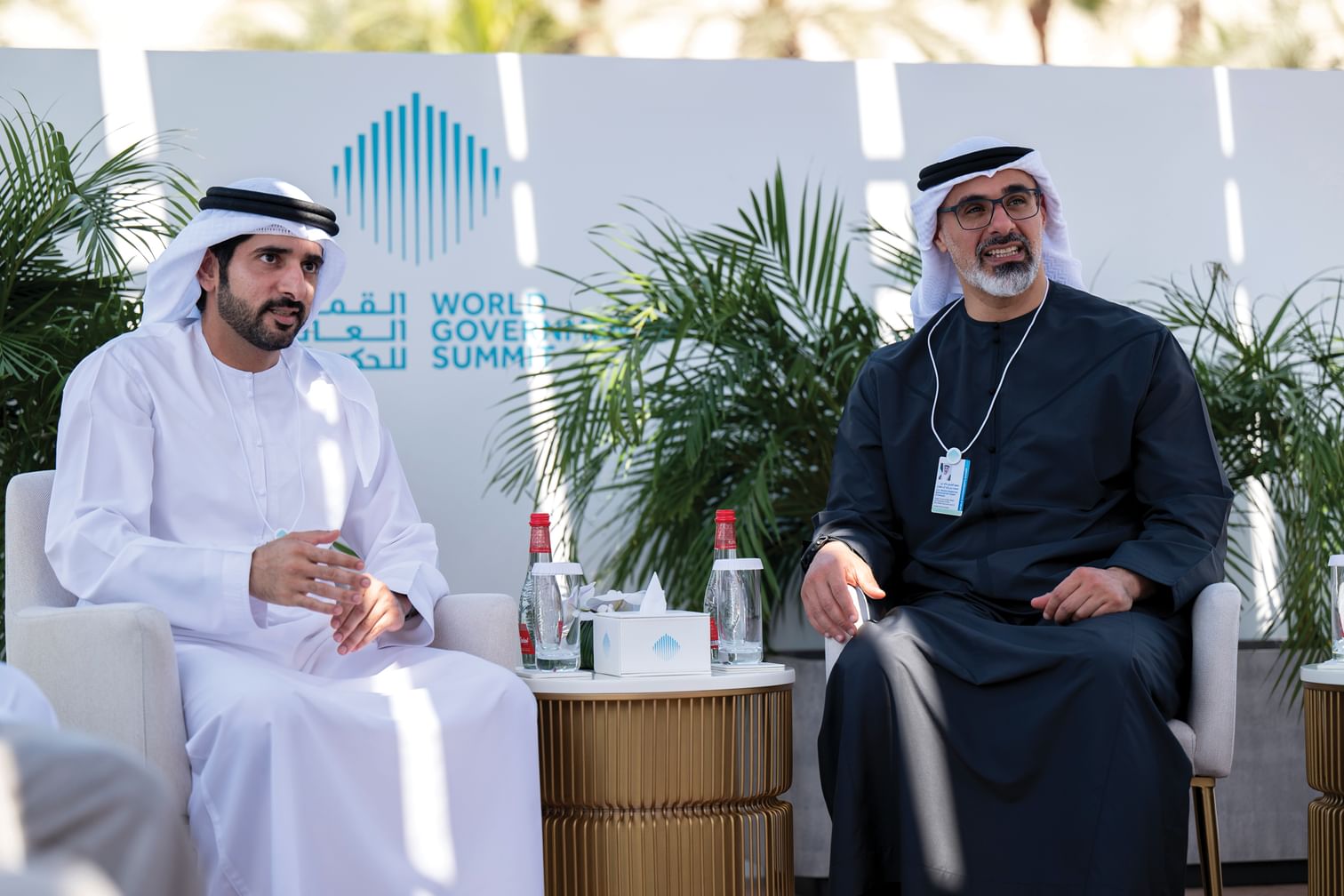 خالد بن محمد بن زايد وحمدان بن محمد بن راشد يشهدان جانباً من فعاليات القمة العالمية للحكومات 2025