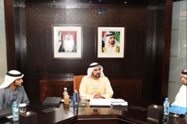 محمد بن راشد يستقبل رئيس هيئة البيعة في المملكة العربية السعودية 