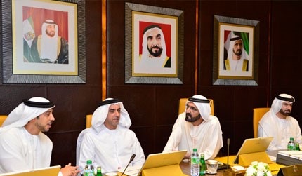 محمد بن راشد يستقبل خالد بن محمد بن زايد  