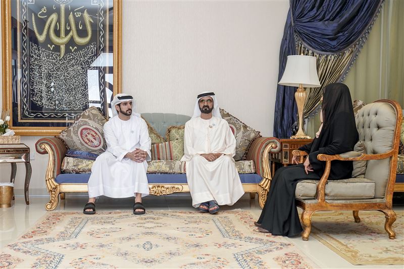 محمد بن راشد يزور أرملة المرحوم عبيد الحلو