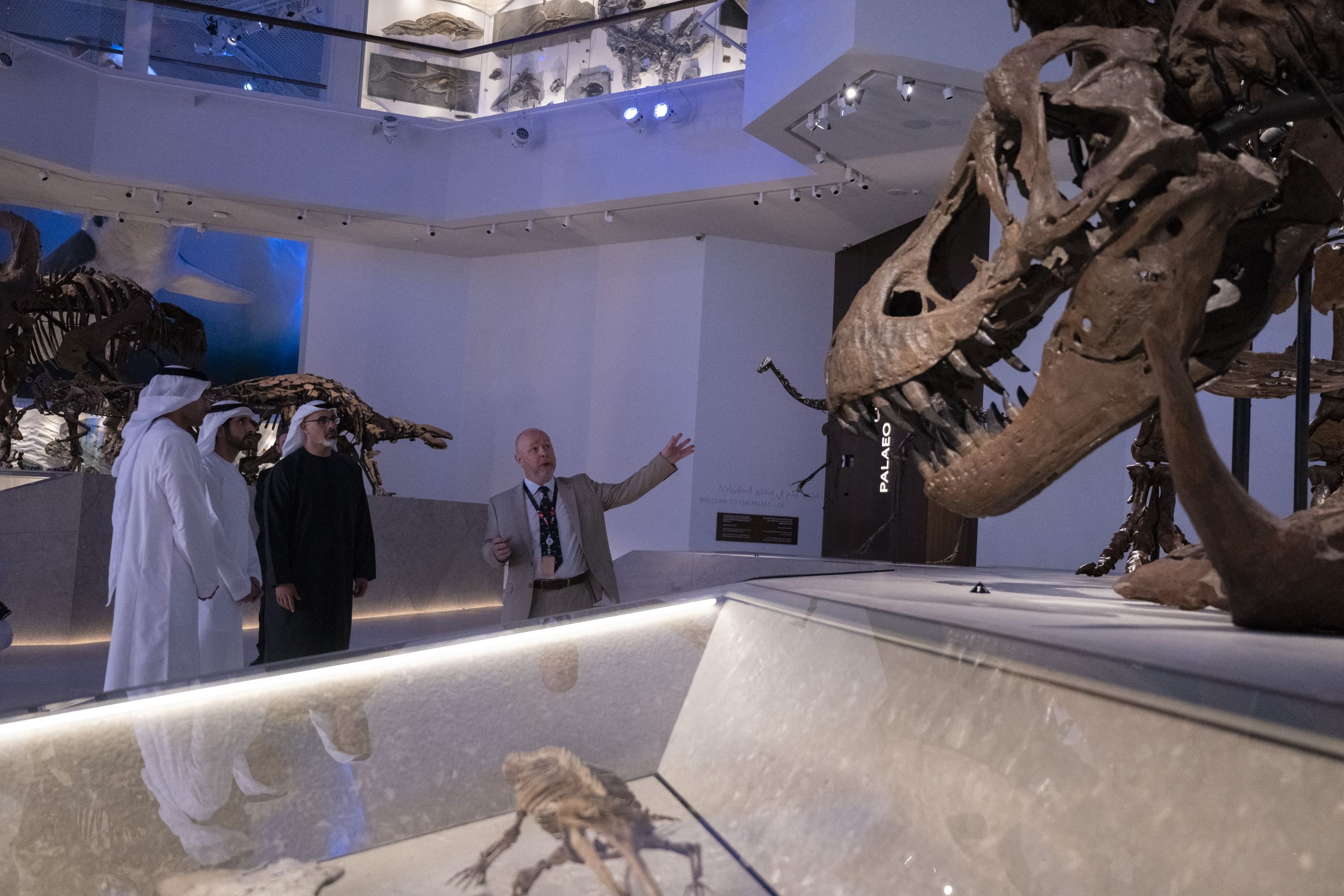 Khaled bin Mohamed bin Zayed, Hamdan bin Mohammed bin Rashid tour Natural History Museum Abu Dhabi in Saadiyat Cultural Distric