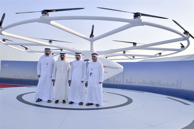 Hamdan bin Rashid witnesses launch of World First Unmanned Aerial Taxi 
